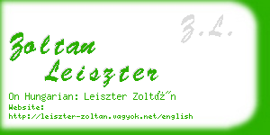 zoltan leiszter business card